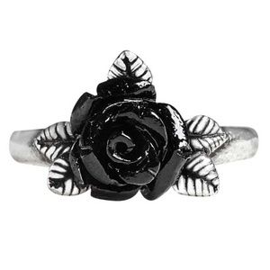 Alchemy Token of Love Black Resin Rose Ring NWT Sizes 6, 7, 8.5, 9.5